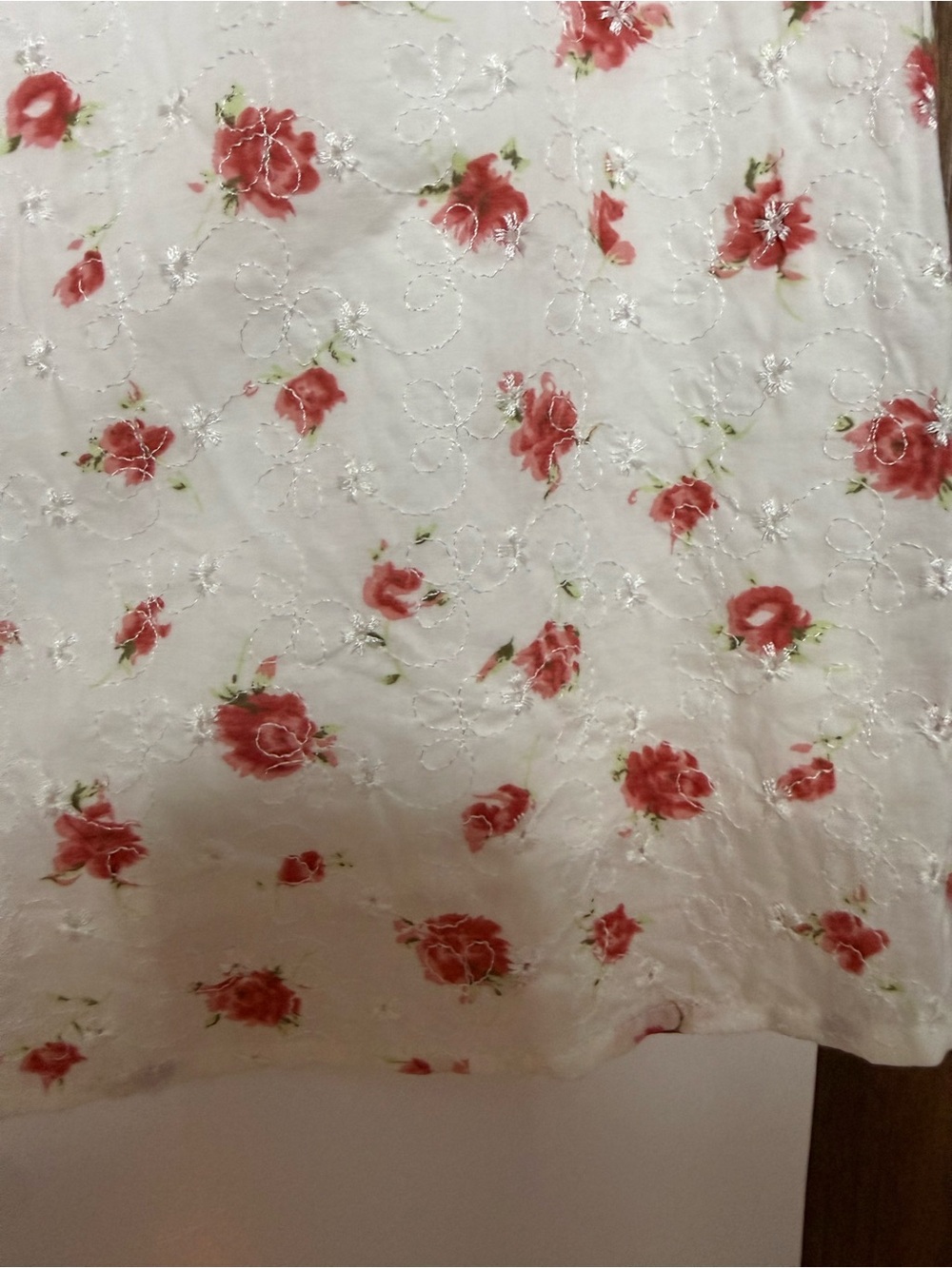 Guess White Dress with Coral Floral Print and Embroidery - Picture 2 of 7